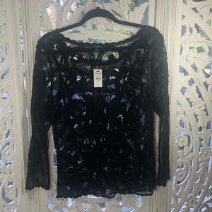EXPRESS Black lace top - NWT